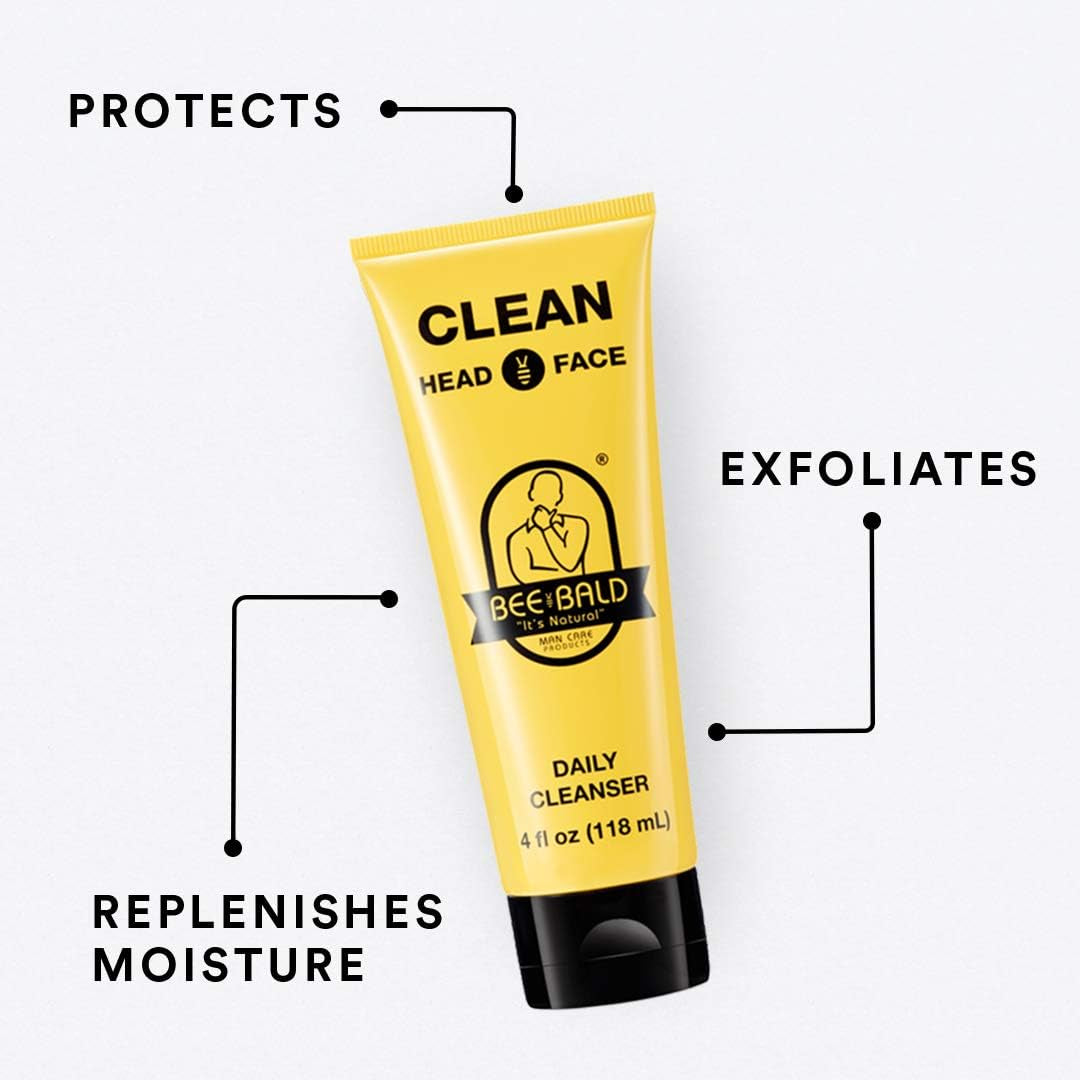 CLEAN Nettoyant Quotidien - Nettoyant Rafraîchissant Visage Et Tête Pour Hommes Et Femmes Avec Une Sensation Fraîche Et Revigorante Et Un Parfum Apaisant De Propreté, 4 Fl. Oz