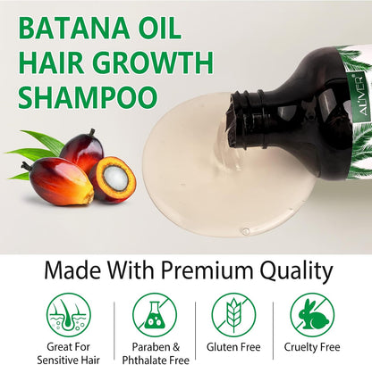 Batana Herbal Thicker Fuller Hair Shampoo, 300Ml for Thinning Hair, Rosemary, Argan Oil & Onion Biotin