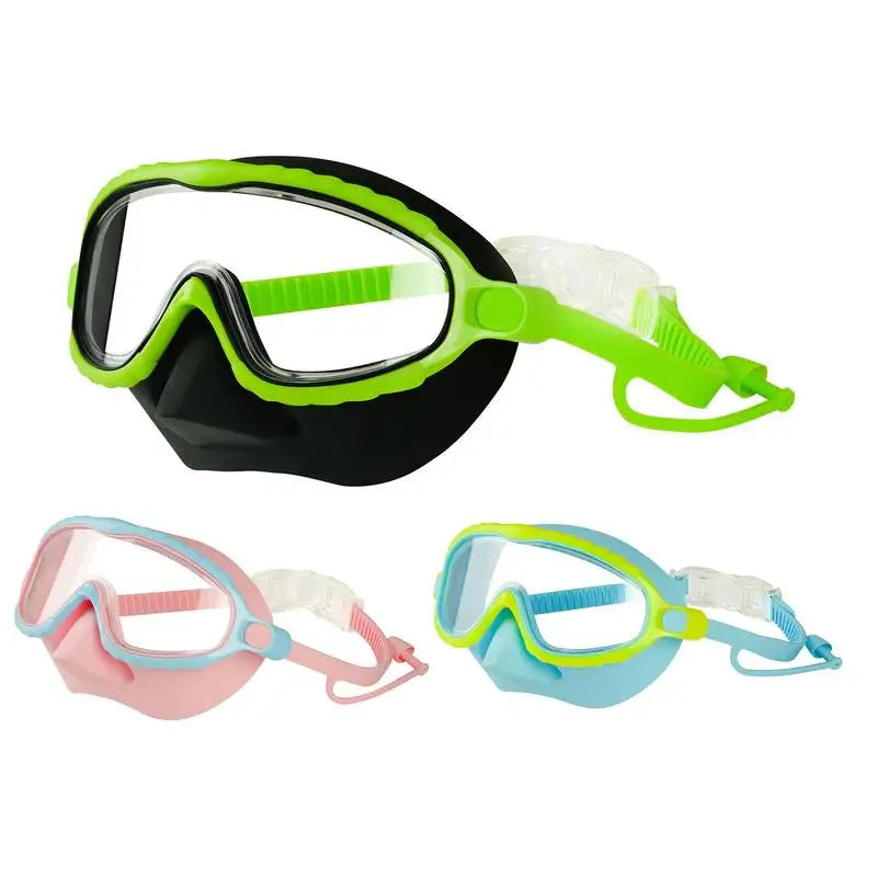 Kids Goggles with Nose Cover Snorkeling Glasses Anti-Fog No-Leak Water-Resistant Diving Pool Snorkeling Goggles Gear for Girl