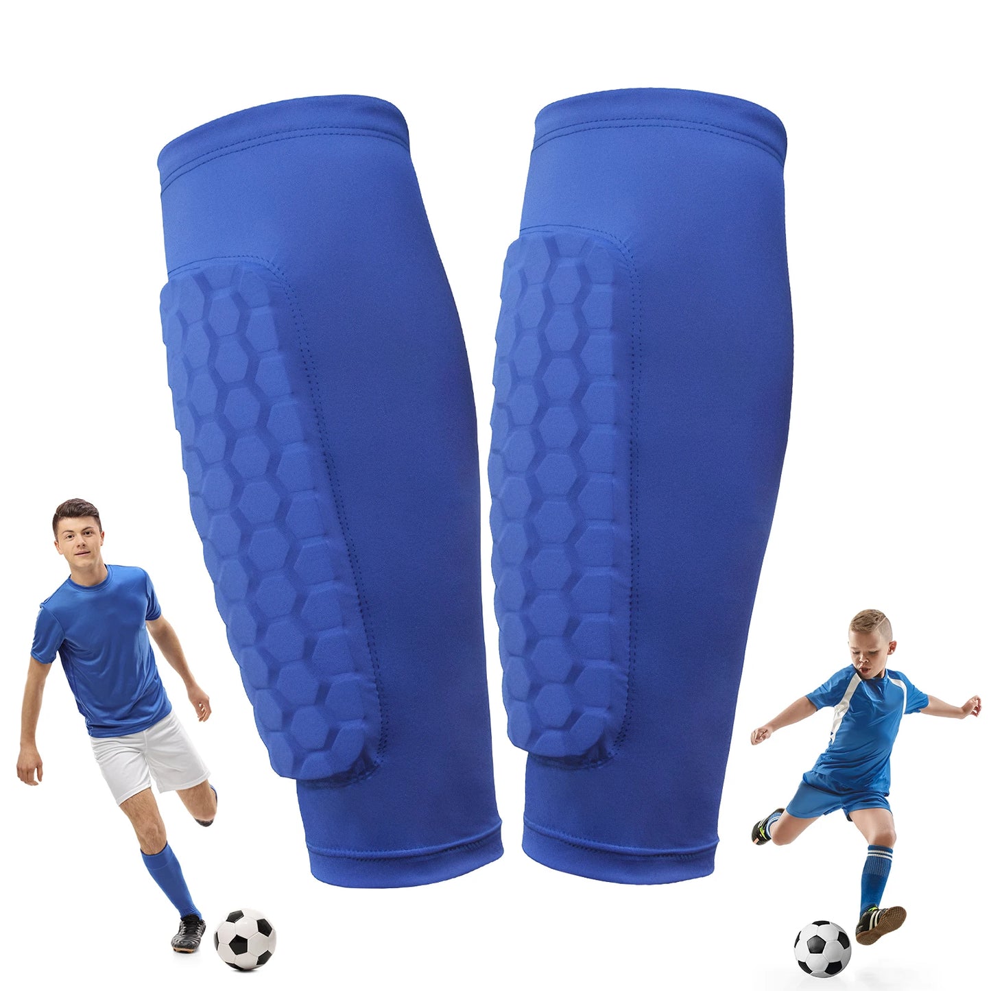 Soccer Shin Pads with Honeycomb Pads Football Shin Pads Breathable Lightweight Calf Protective Gear for Soccer Football