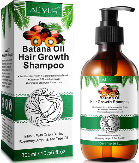 Batana Herbal Thicker Fuller Hair Shampoo, 300Ml for Thinning Hair, Rosemary, Argan Oil & Onion Biotin