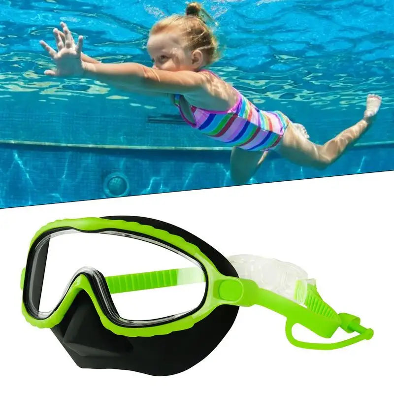 Kids Goggles with Nose Cover Snorkeling Glasses Anti-Fog No-Leak Water-Resistant Diving Pool Snorkeling Goggles Gear for Girl