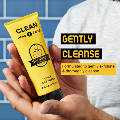 CLEAN Nettoyant Quotidien - Nettoyant Rafraîchissant Visage Et Tête Pour Hommes Et Femmes Avec Une Sensation Fraîche Et Revigorante Et Un Parfum Apaisant De Propreté, 4 Fl. Oz