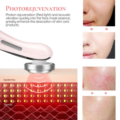 Ultrasonic Skin Scrubber Kit Vibration Face Spatula Blackhead Remover EMS LED Facial Massager Cavitation Peeling Facial Lifting