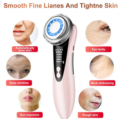 Ultrasonic Skin Scrubber Kit Vibration Face Spatula Blackhead Remover EMS LED Facial Massager Cavitation Peeling Facial Lifting