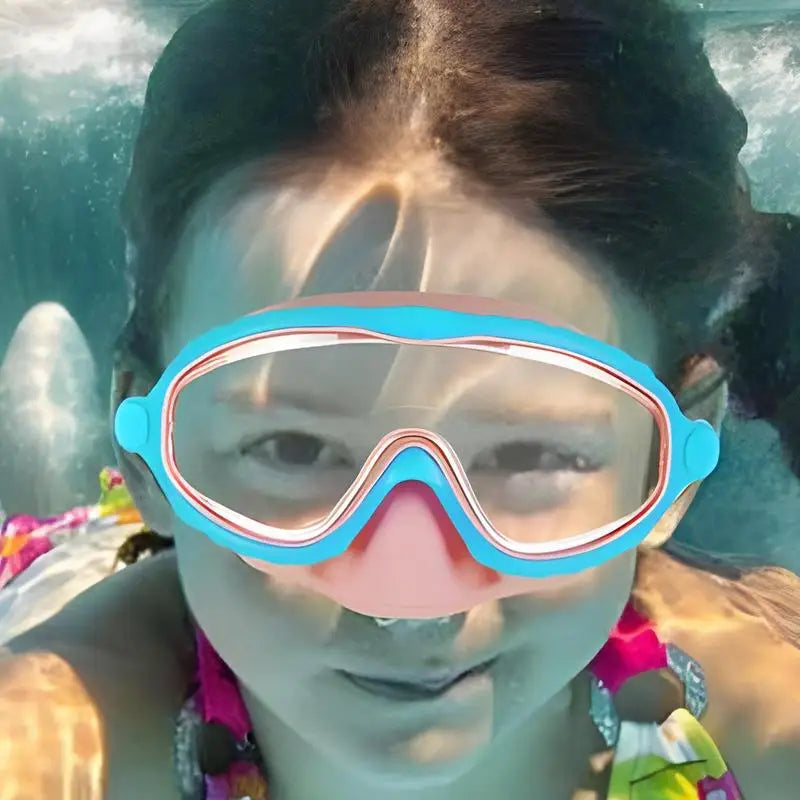 Kids Goggles with Nose Cover Snorkeling Glasses Anti-Fog No-Leak Water-Resistant Diving Pool Snorkeling Goggles Gear for Girl
