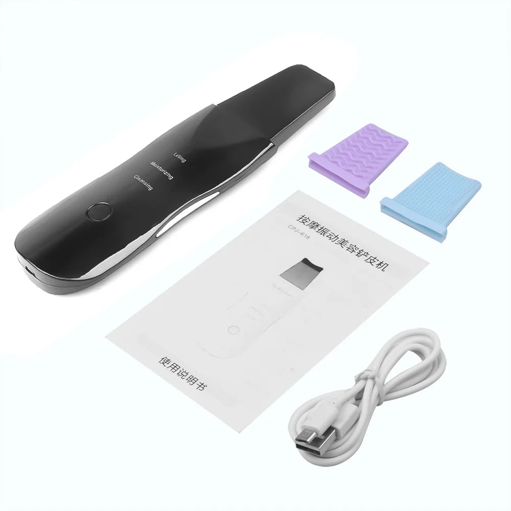 Vibration Facial Massage Skin Scrubber Cleaner Ion Acne Blackhead Remover Peeling Shovel Cleaner Facial Massager Skin Care
