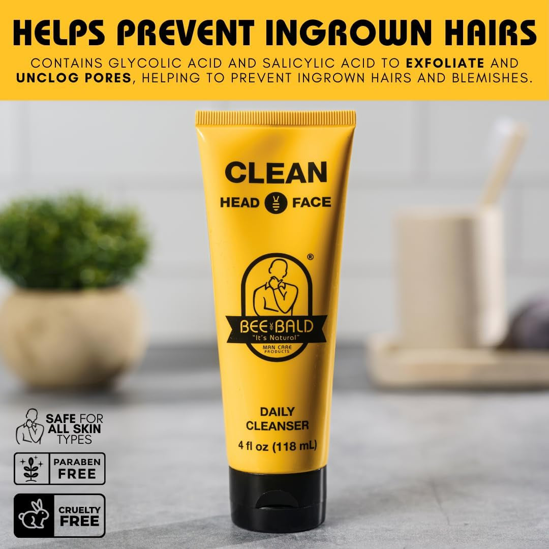 CLEAN Nettoyant Quotidien - Nettoyant Rafraîchissant Visage Et Tête Pour Hommes Et Femmes Avec Une Sensation Fraîche Et Revigorante Et Un Parfum Apaisant De Propreté, 4 Fl. Oz