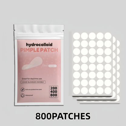 200/400/800Pcs Invisible Clear Pimple Patch Set – Deep-Cleansing Hydrocolloid Acne Stickers, Mixed Sizes, Gentle & Skin-Friendly