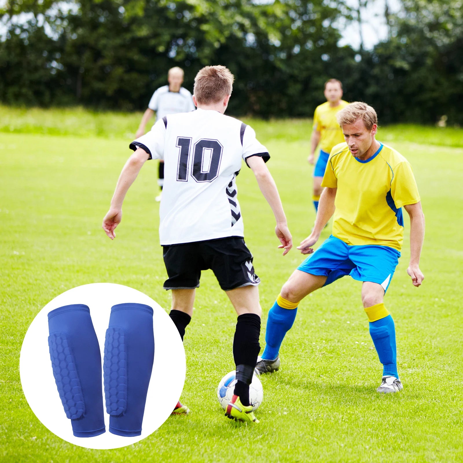 Soccer Shin Pads with Honeycomb Pads Football Shin Pads Breathable Lightweight Calf Protective Gear for Soccer Football