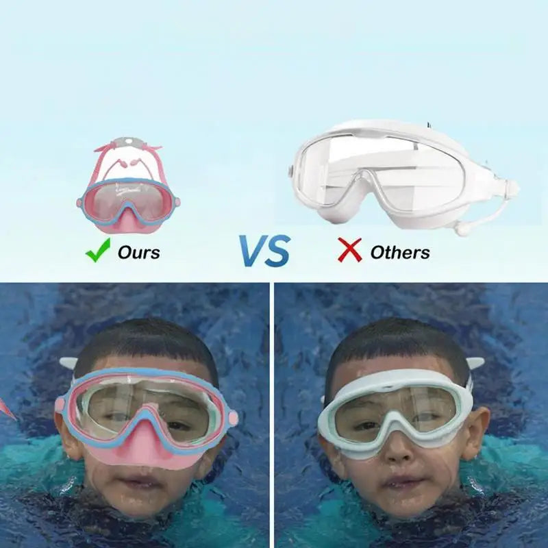 Kids Goggles with Nose Cover Snorkeling Glasses Anti-Fog No-Leak Water-Resistant Diving Pool Snorkeling Goggles Gear for Girl