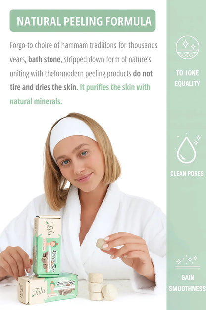 Rassoul Exfoliating Stone Whitening Body & Face Peeling Set (6 Pieces, Iranian Hammam Stone)