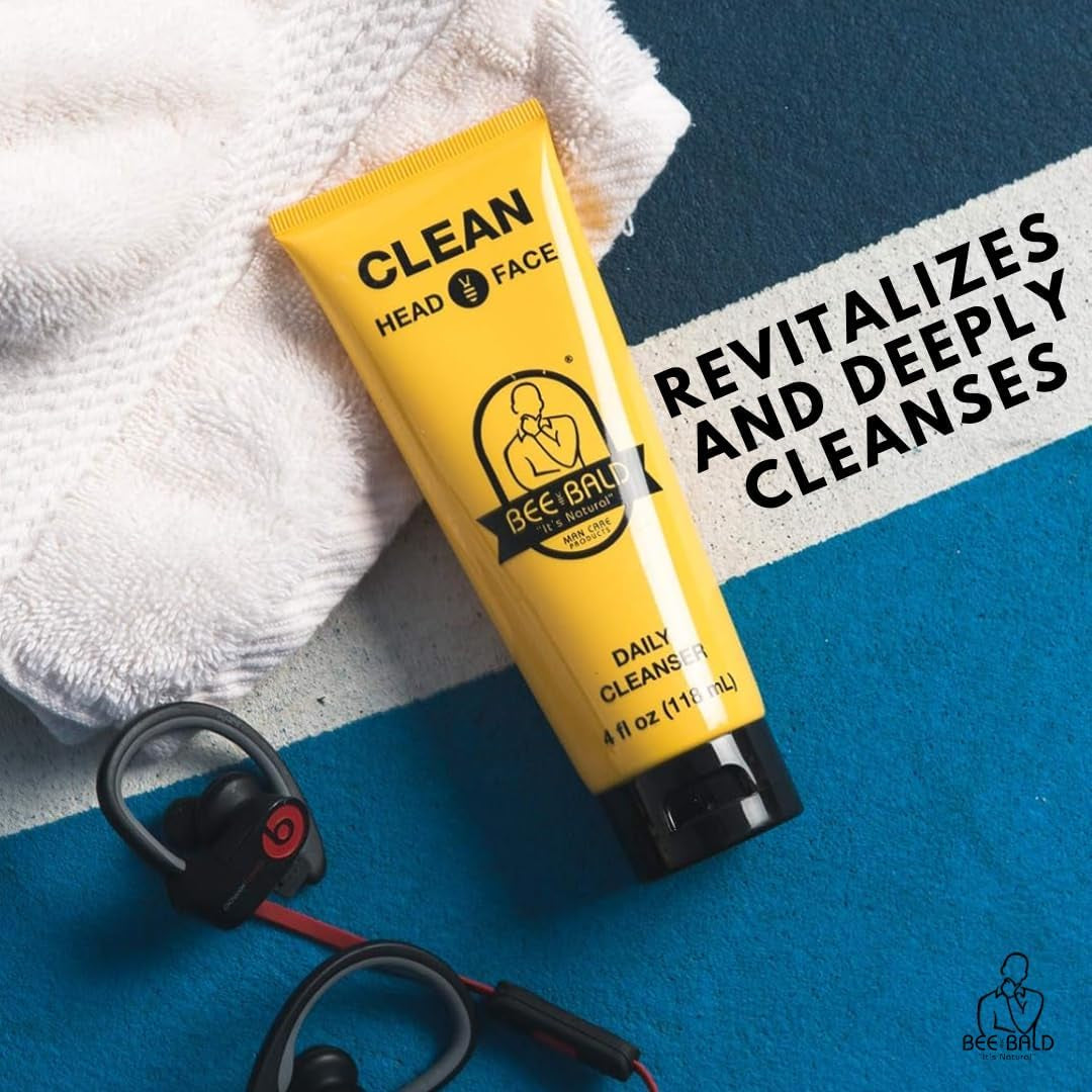 CLEAN Nettoyant Quotidien - Nettoyant Rafraîchissant Visage Et Tête Pour Hommes Et Femmes Avec Une Sensation Fraîche Et Revigorante Et Un Parfum Apaisant De Propreté, 4 Fl. Oz