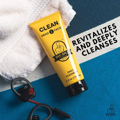 CLEAN Nettoyant Quotidien - Nettoyant Rafraîchissant Visage Et Tête Pour Hommes Et Femmes Avec Une Sensation Fraîche Et Revigorante Et Un Parfum Apaisant De Propreté, 4 Fl. Oz