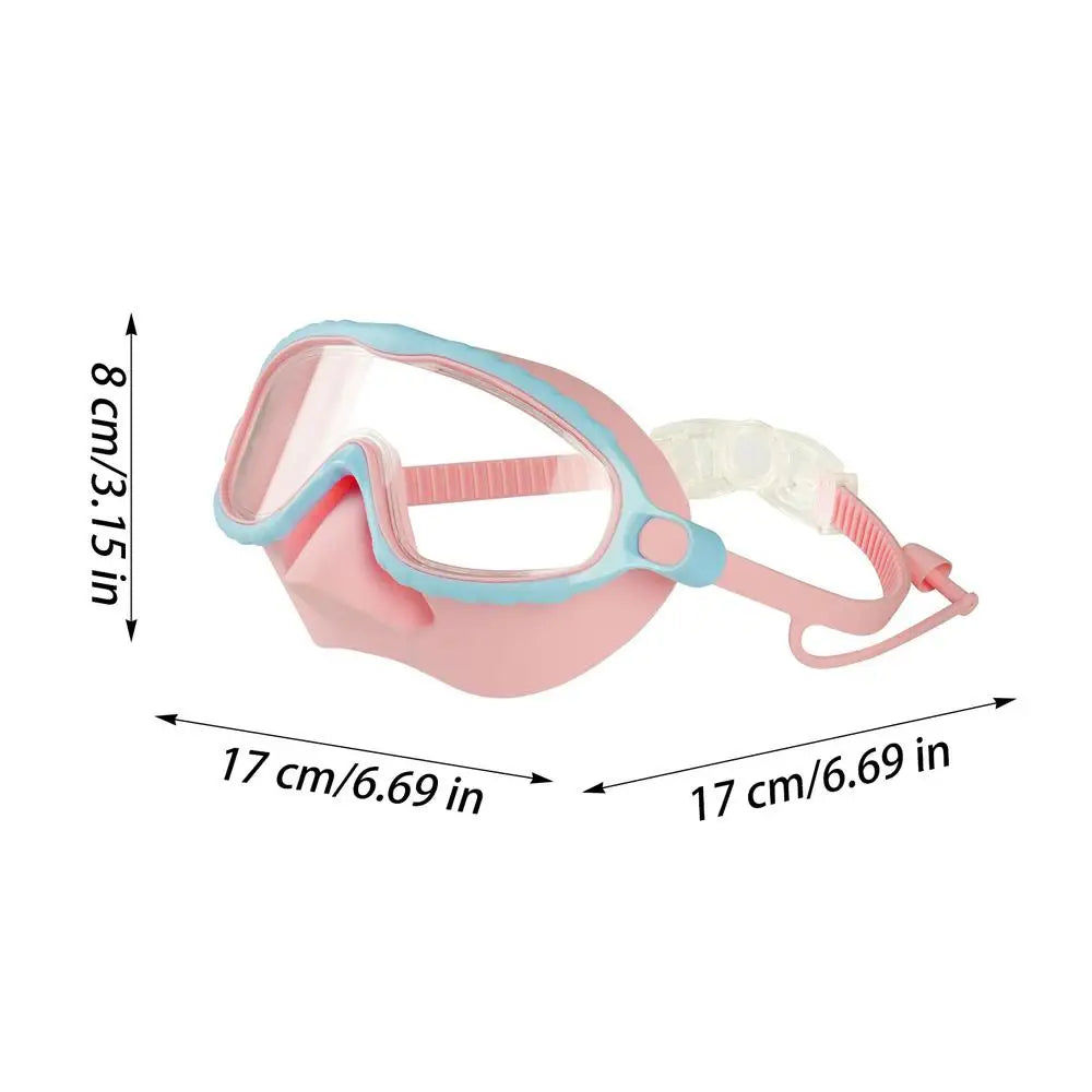 Kids Goggles with Nose Cover Snorkeling Glasses Anti-Fog No-Leak Water-Resistant Diving Pool Snorkeling Goggles Gear for Girl